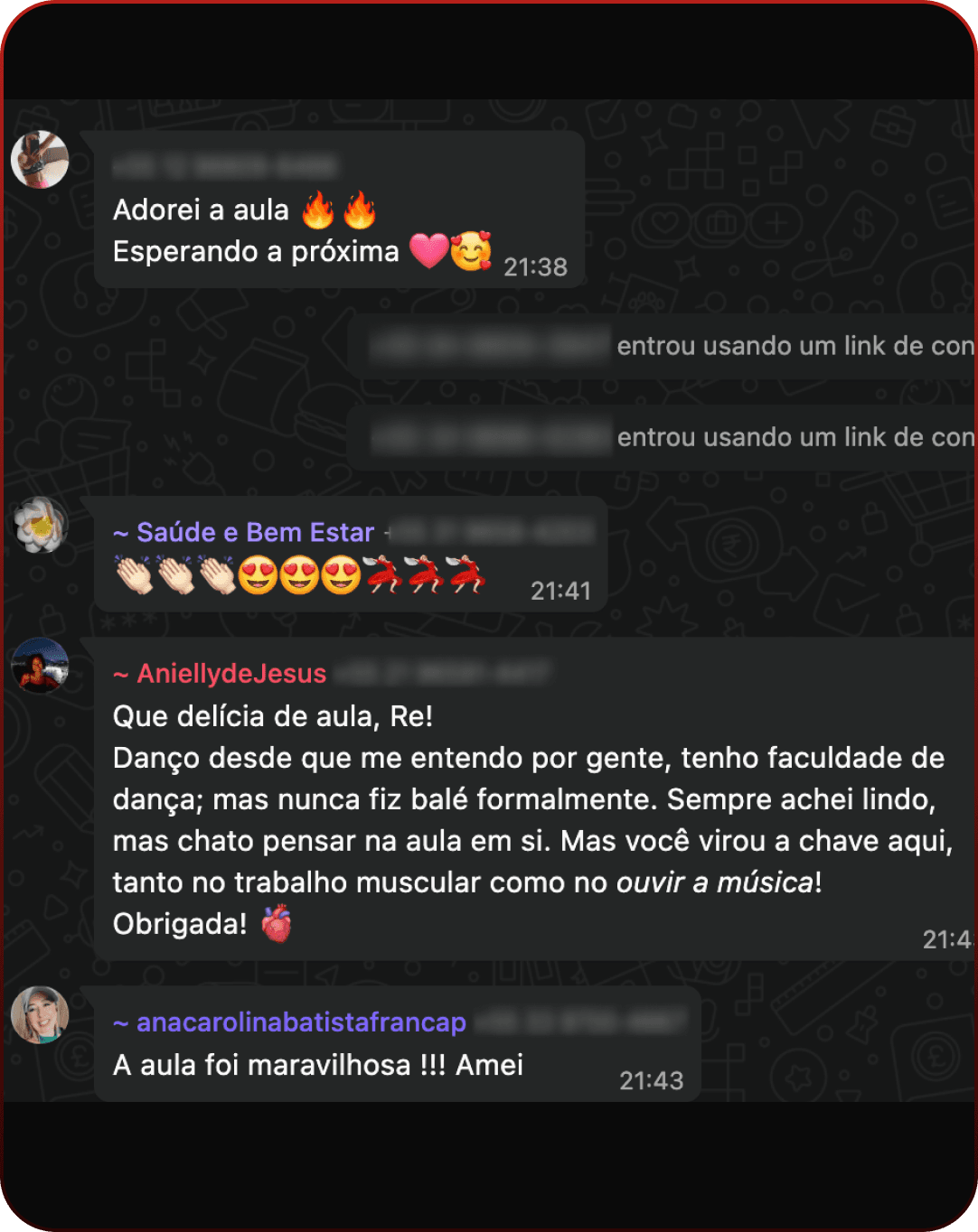 Depoimento real de aluna 1 do BodyDance Express