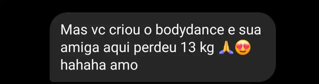 Depoimento 4 de aluna do BodyDance Express via WhatsApp