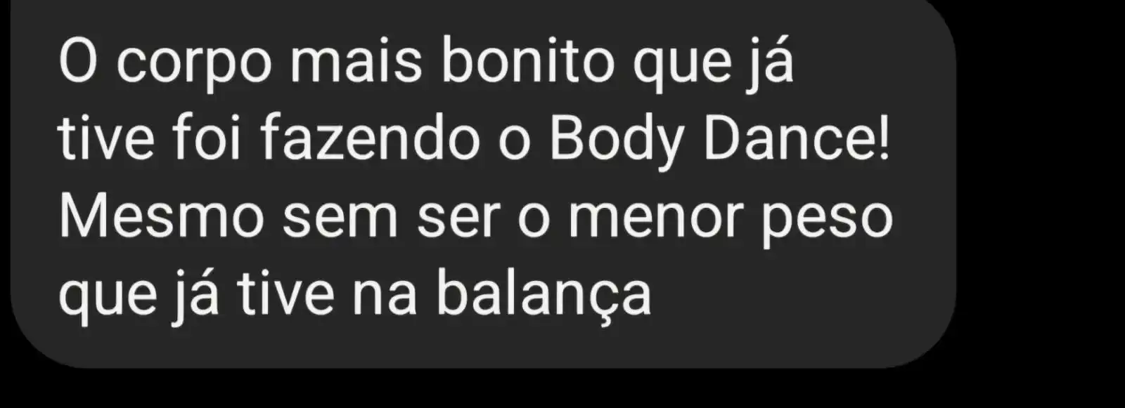 Depoimento 5 de aluna do BodyDance Express via WhatsApp